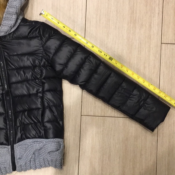 Winter puff jacket with sweater waist/hood w/fur - Picture 11 of 14